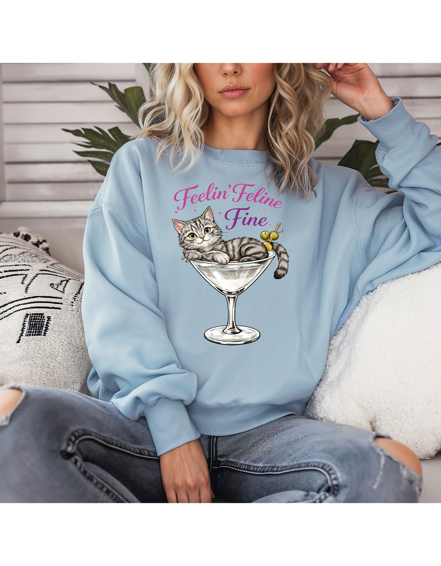 Feelin’ Feline Fine Crewneck