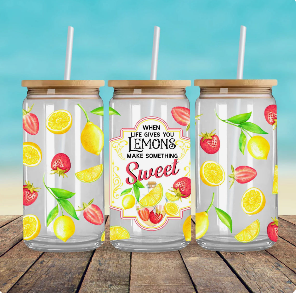 16oz Glass Cup - Make Something Sweet
