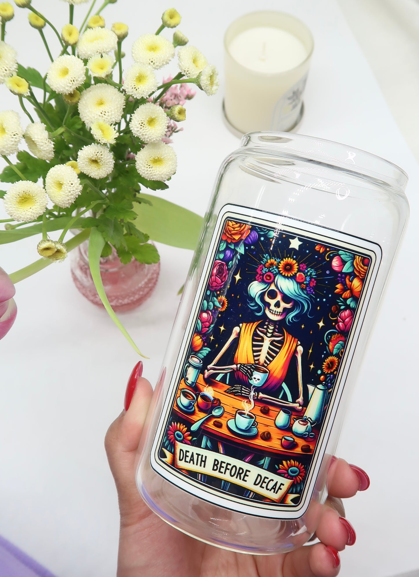 Skeleton Tarot Cards Collection - Death before decaf