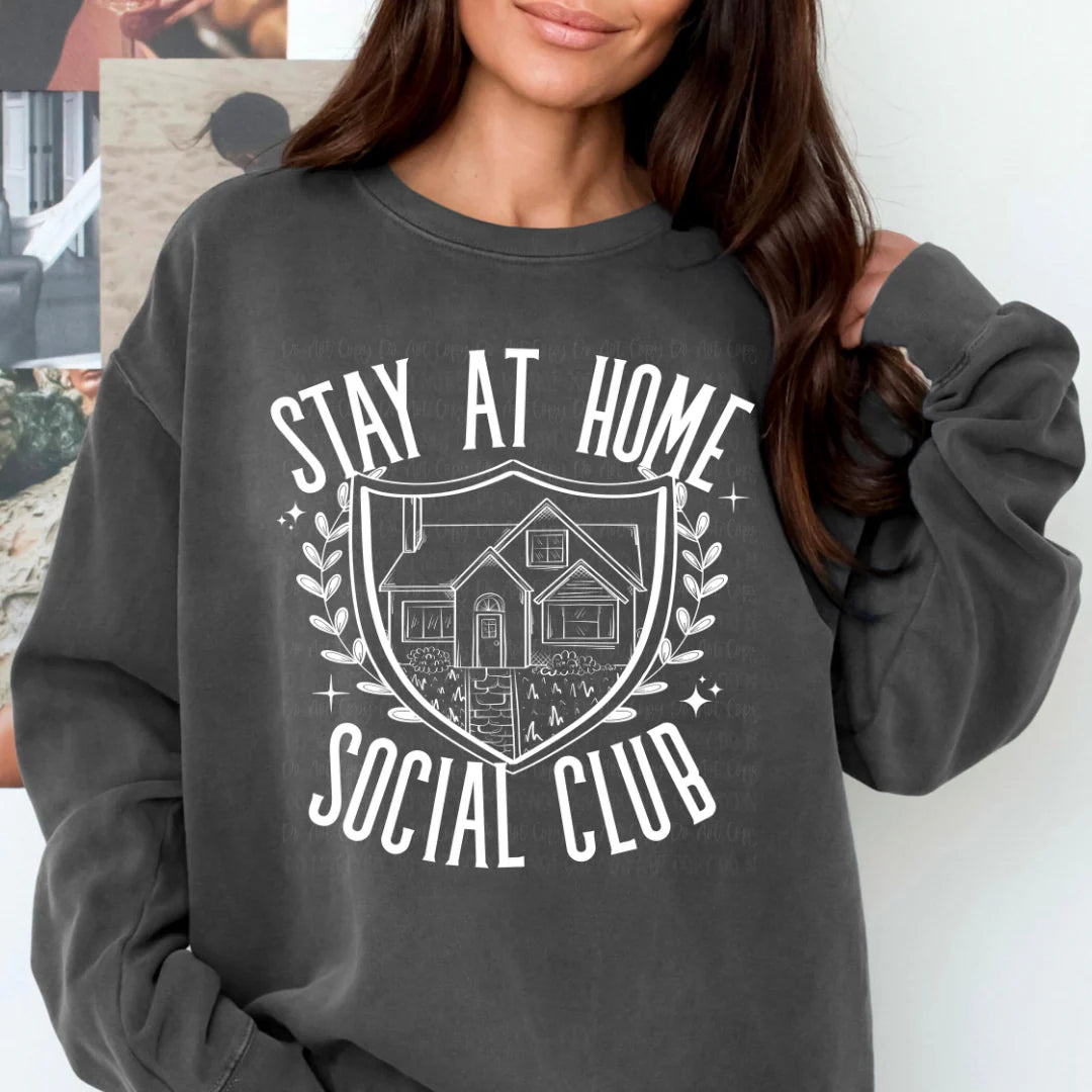 Stay At Home Social Club Tshirt (Pepper and Black)