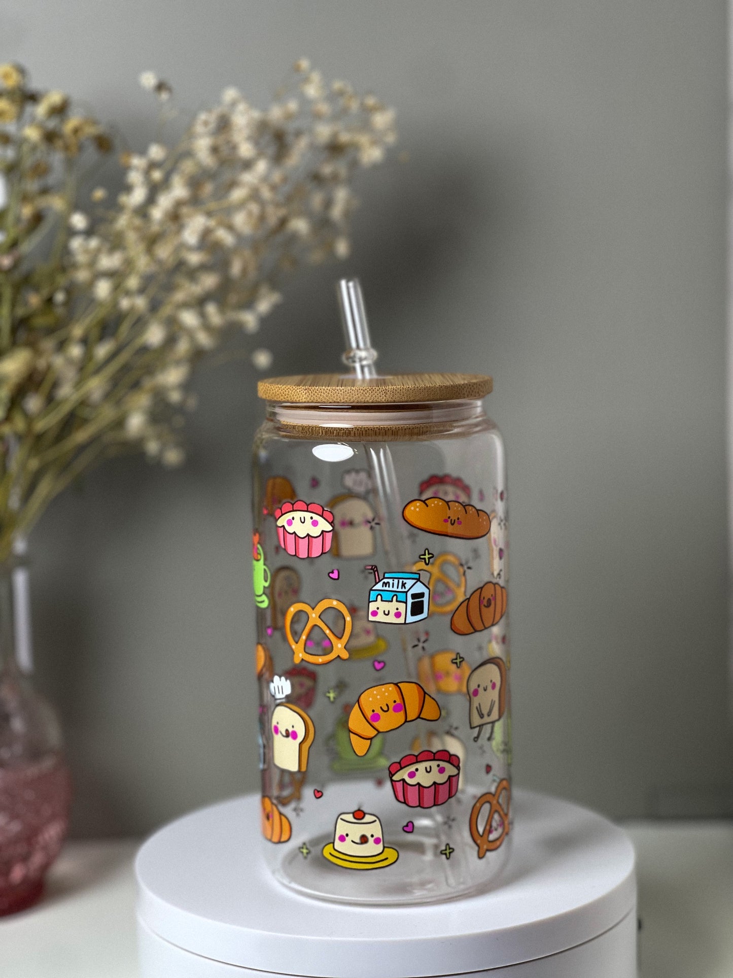 Kawaii Cafe 16oz Glass Cup