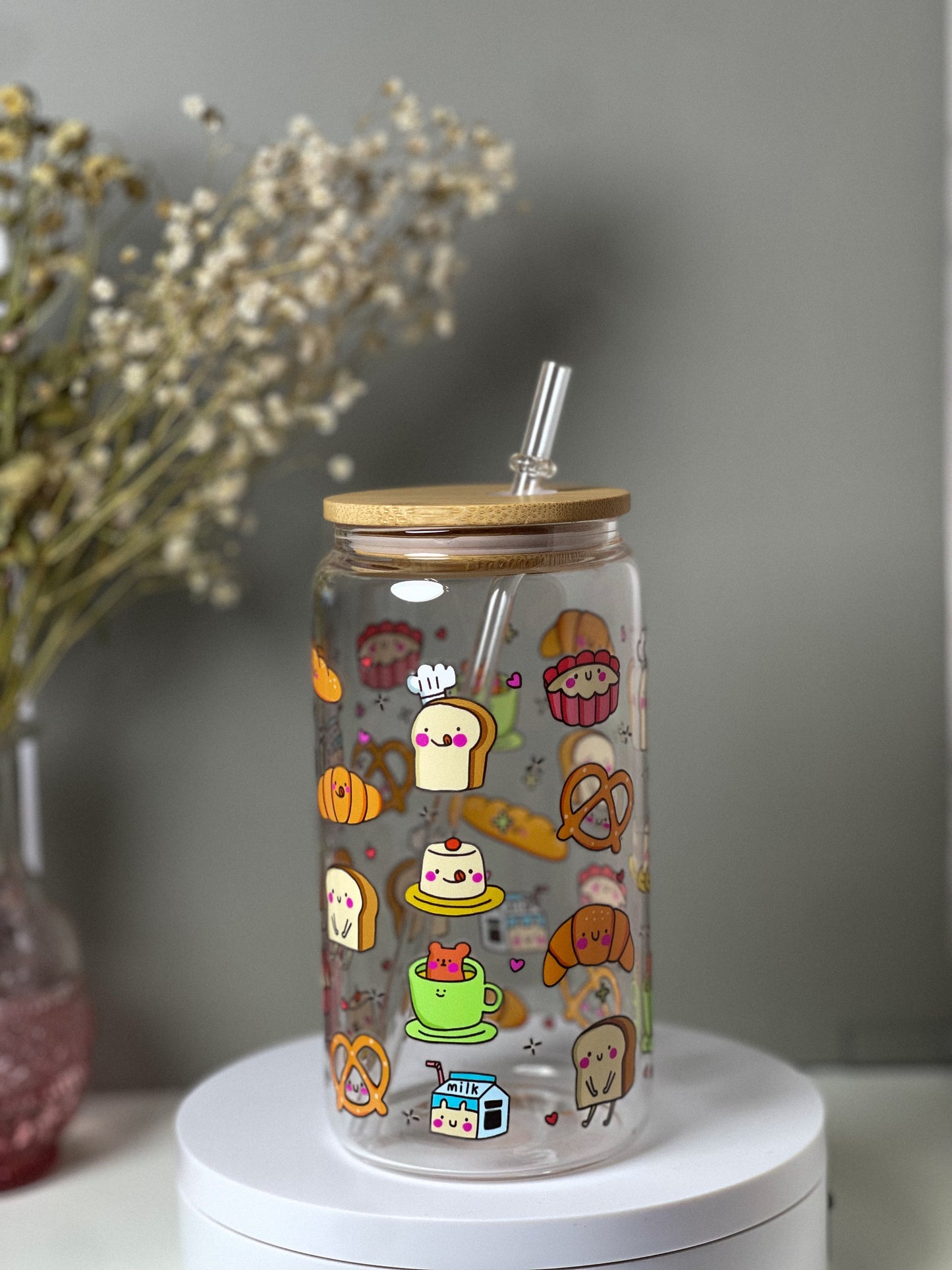 Kawaii Cafe 16oz Glass Cup