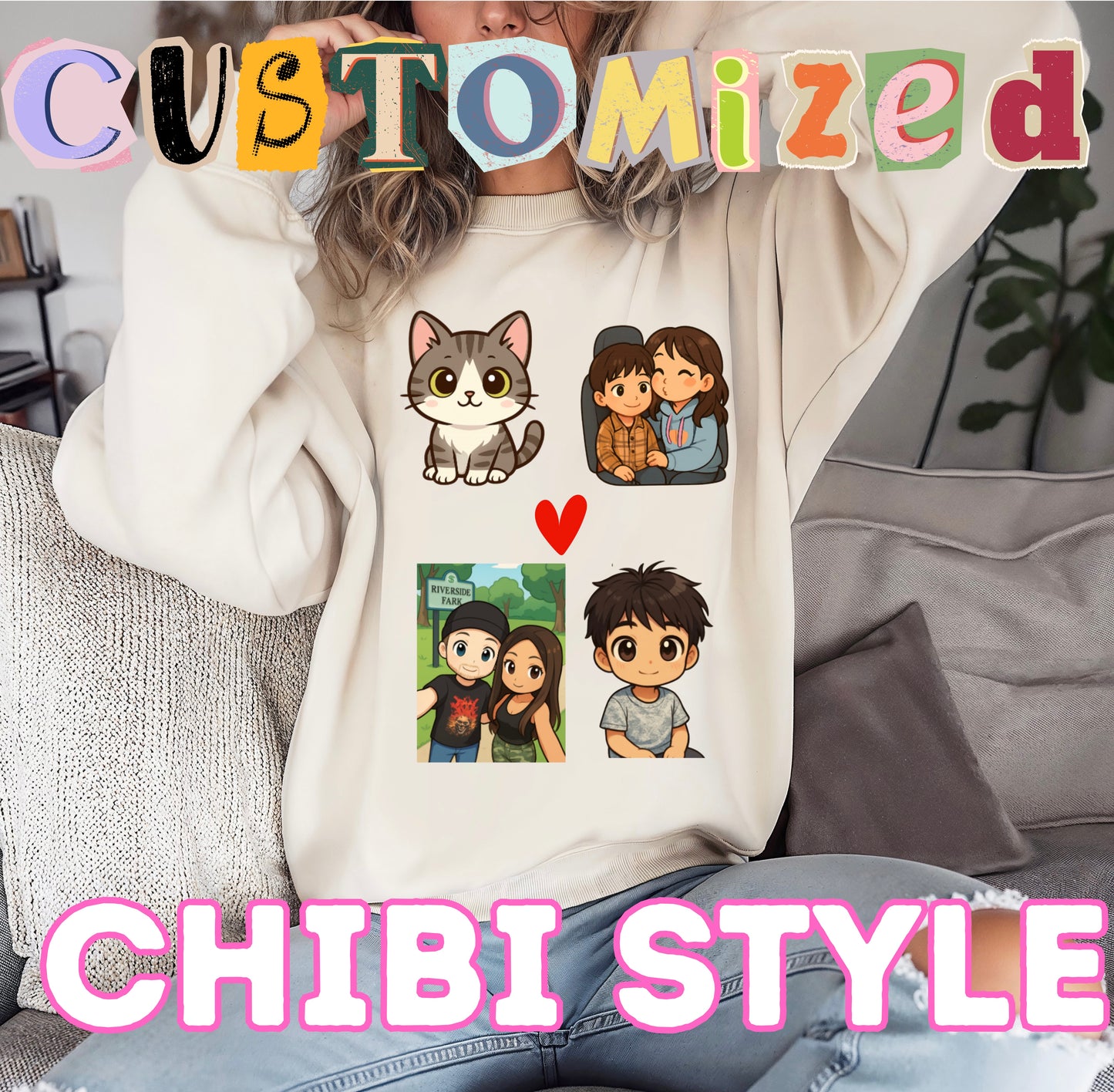Custom Chibi Family Shirt | Personalized Family Illustration Tee