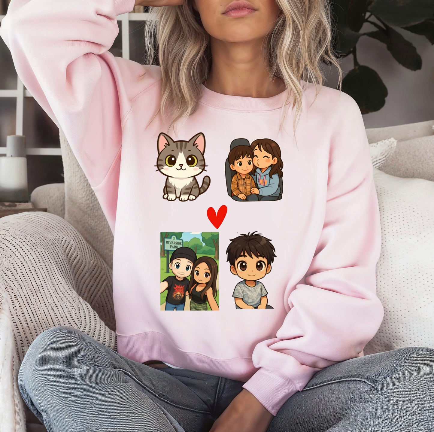 Custom Chibi Family Shirt | Personalized Family Illustration Tee