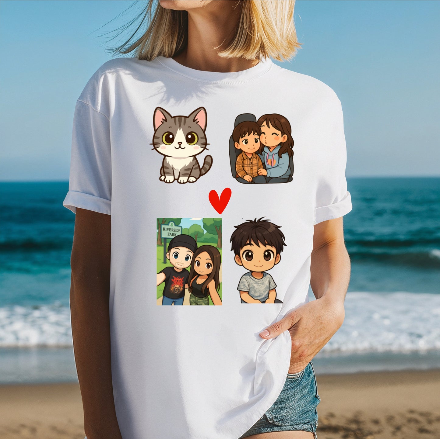 Custom Chibi Family Shirt | Personalized Family Illustration Tee
