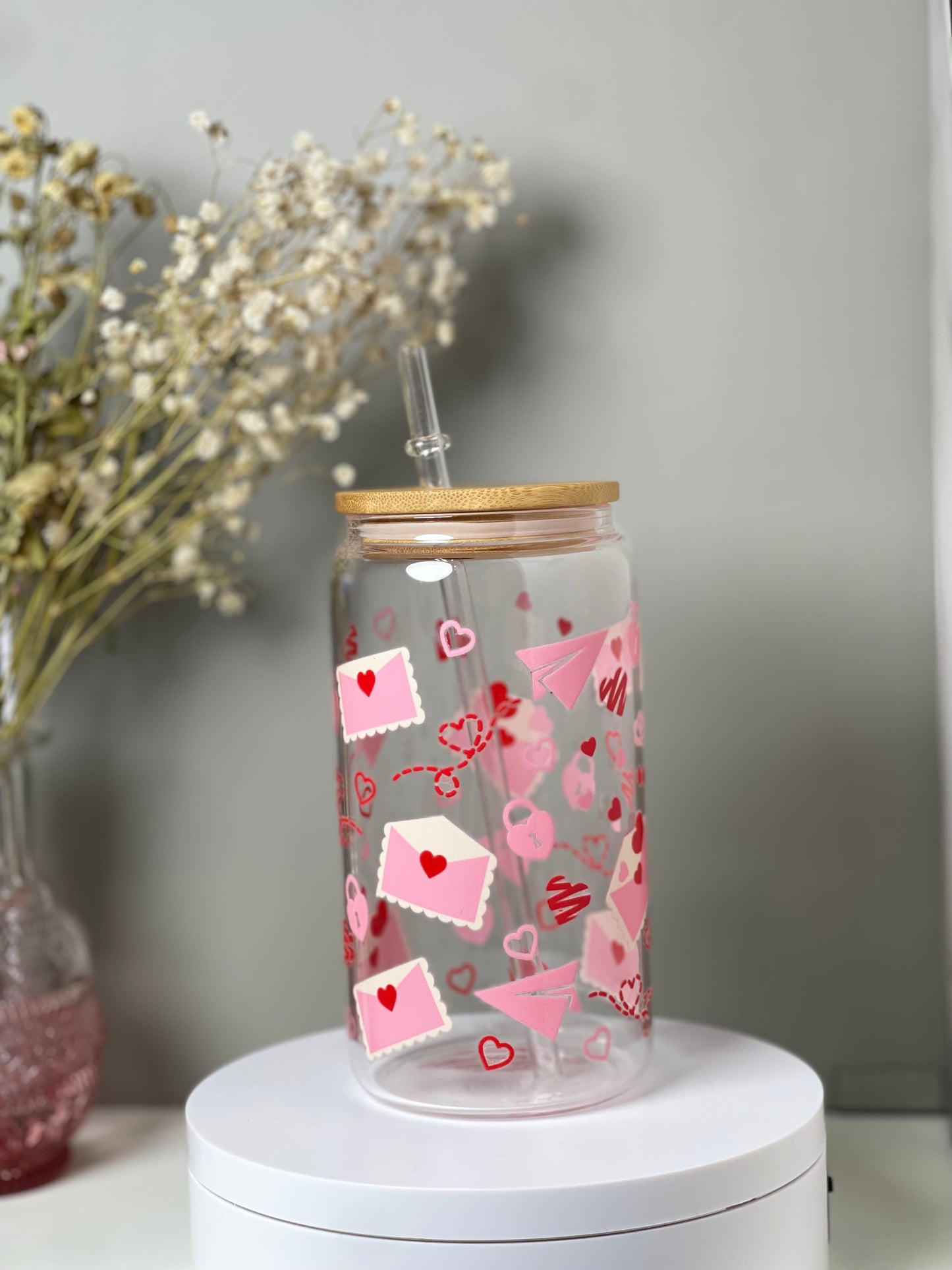 *Valentines* Love Letter 16oz Glass Cup [doubled sided]