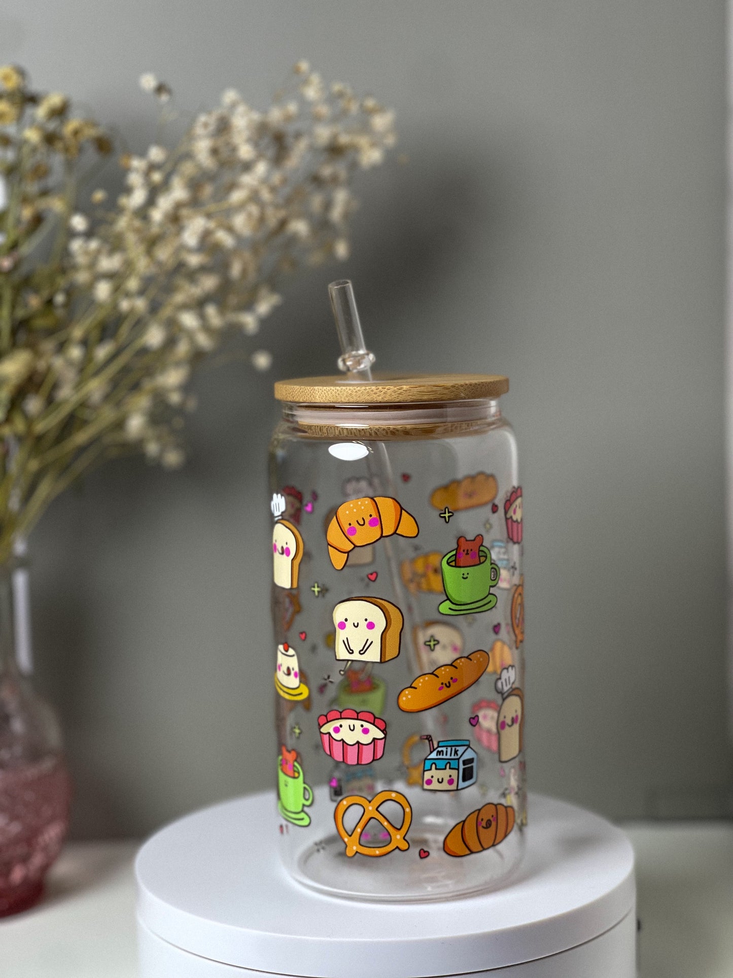 Kawaii Cafe 16oz Glass Cup