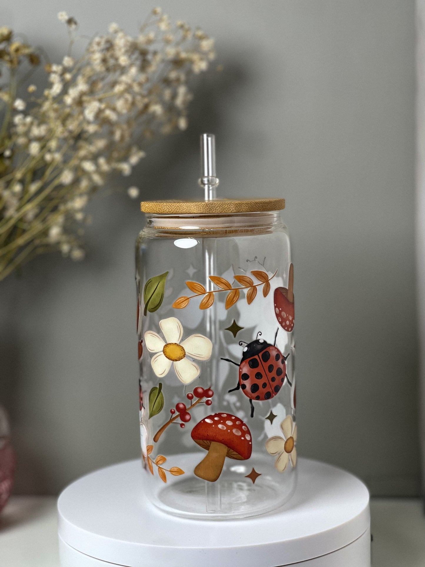 Love Bug 16oz Glass Cup