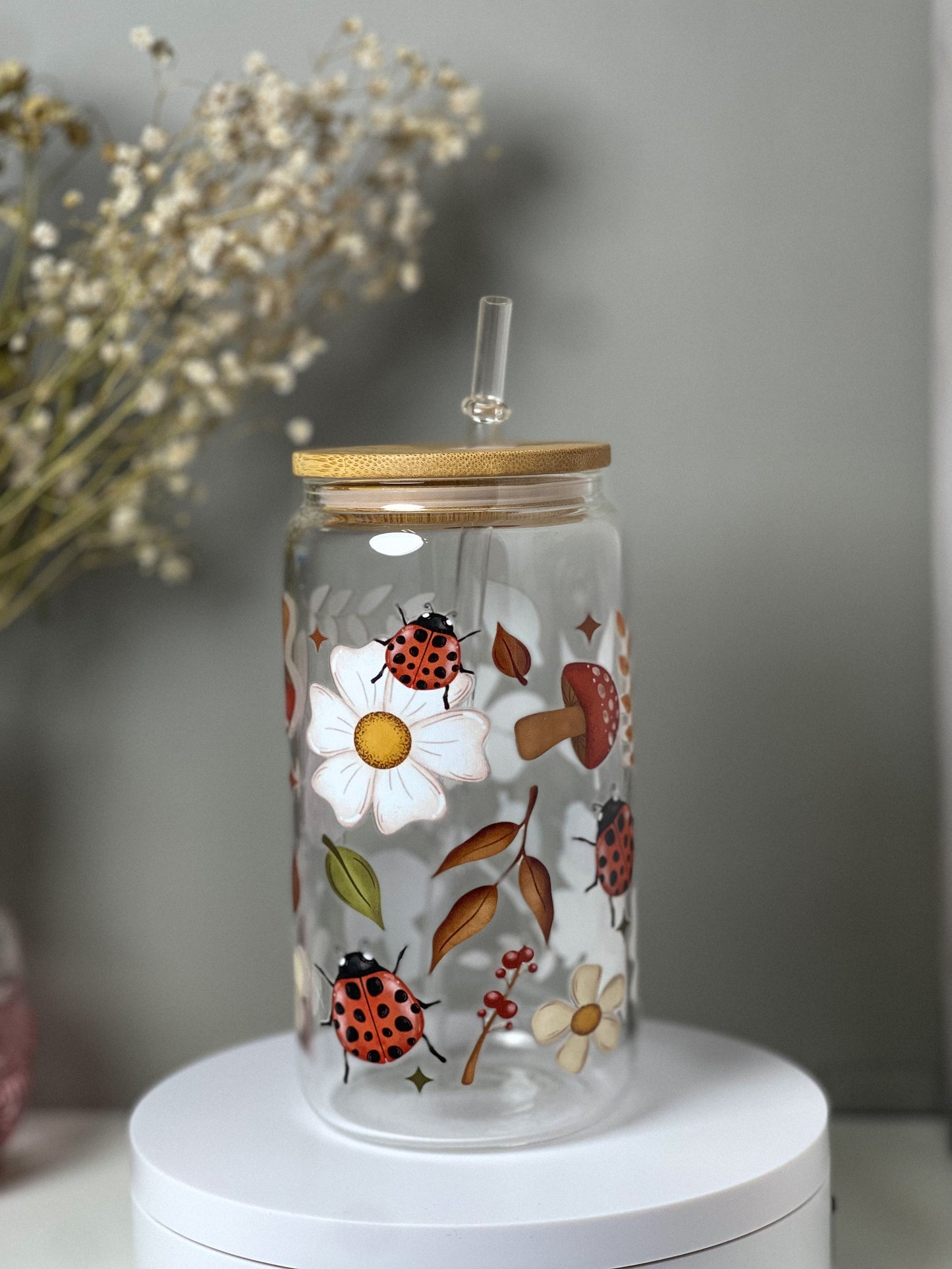 Love Bug 16oz Glass Cup