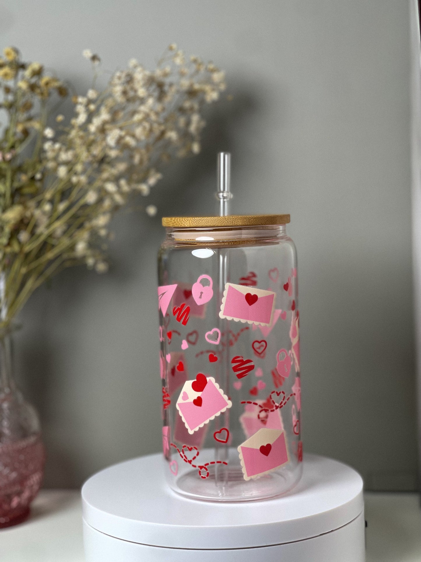 *Valentines* Love Letter 16oz Glass Cup [doubled sided]