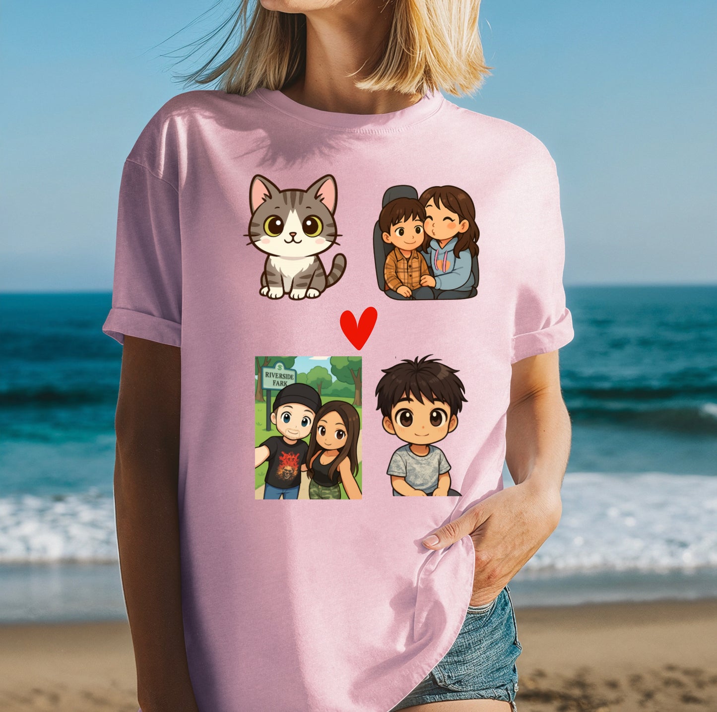 Custom Chibi Family Shirt | Personalized Family Illustration Tee