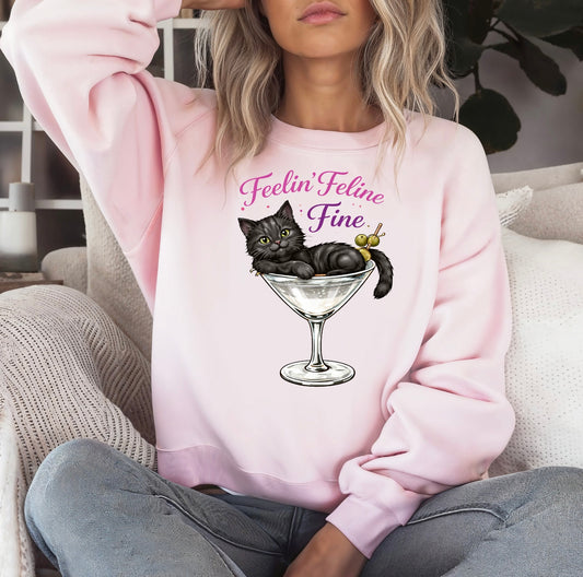 Feelin’ Feline Fine Crewneck