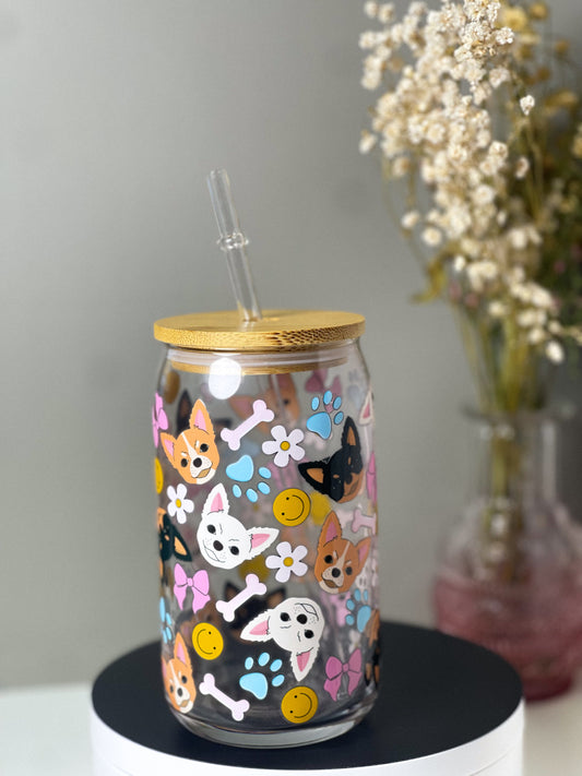 Chihuahua 15oz Glass Cup [doubled sided]