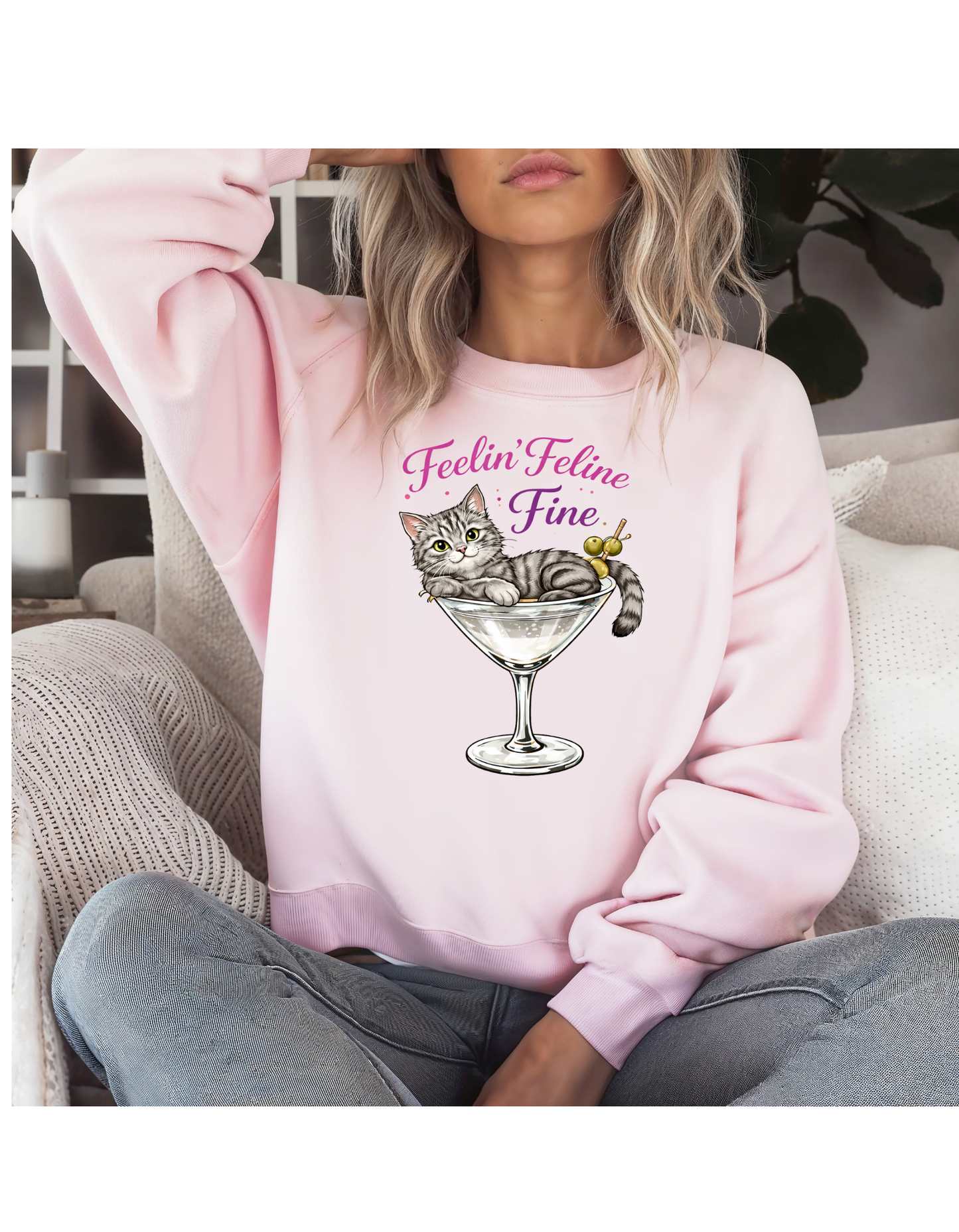 Feelin’ Feline Fine Crewneck