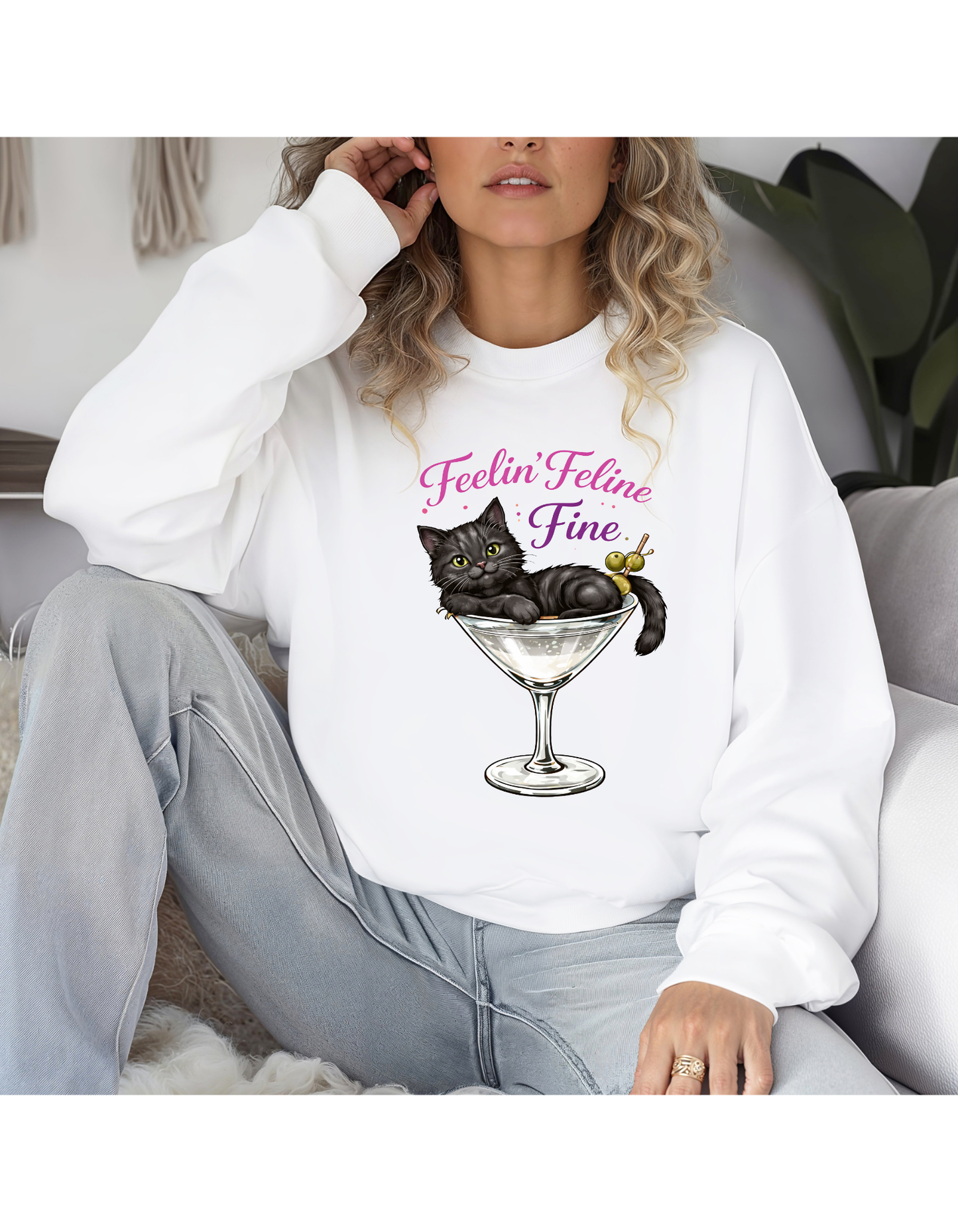 Feelin’ Feline Fine Crewneck
