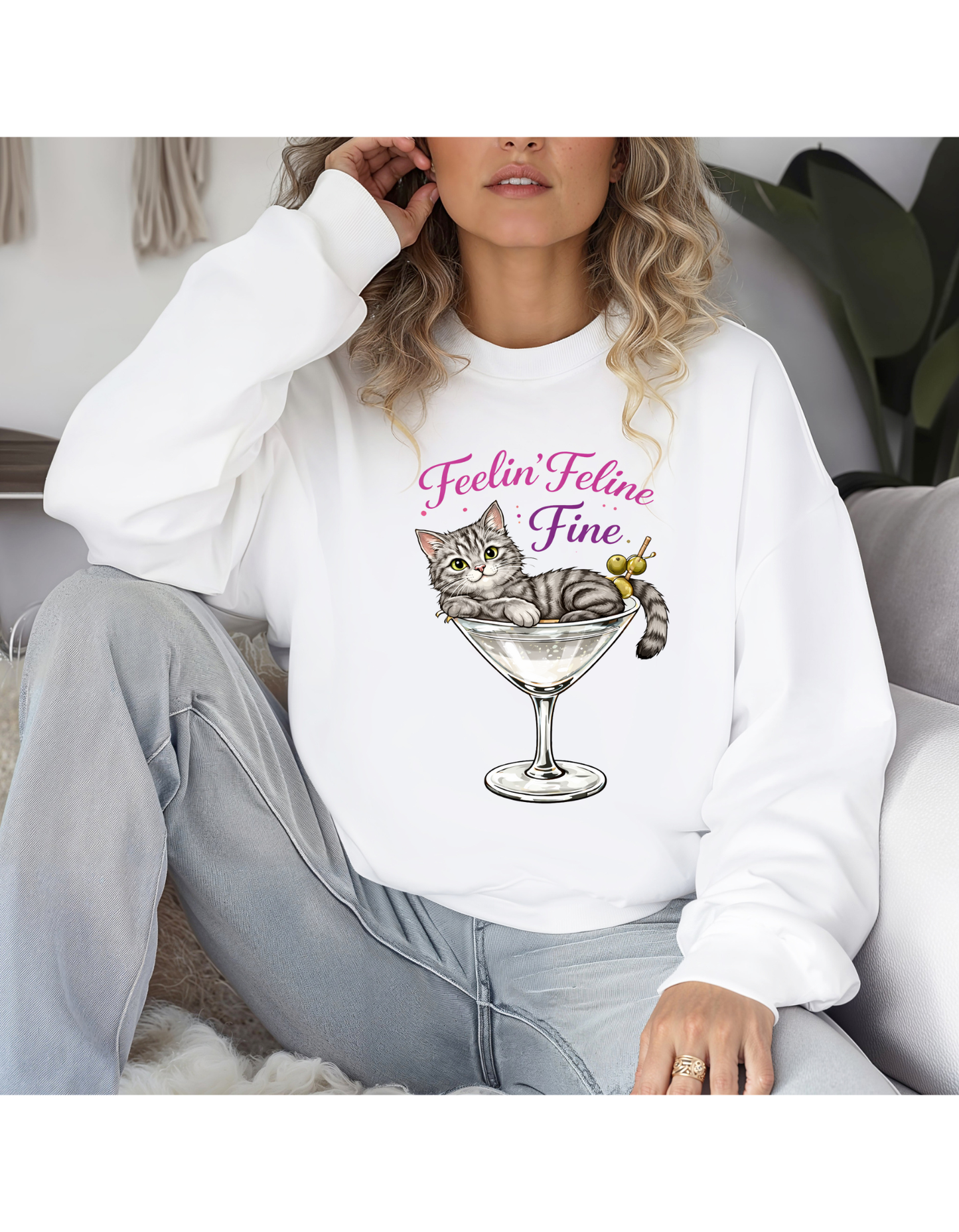 Feelin’ Feline Fine Crewneck