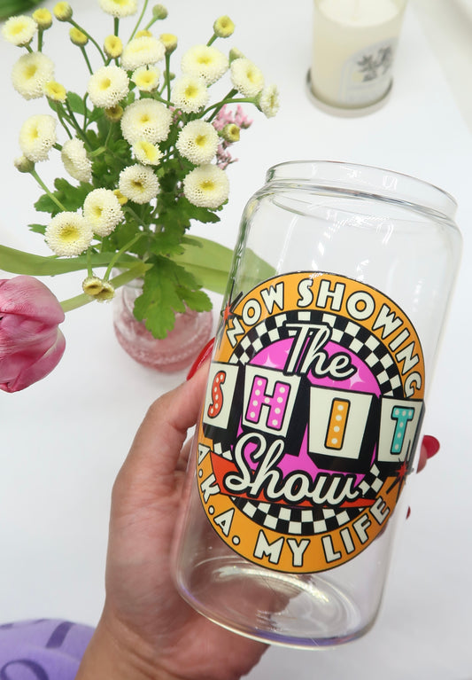[ DOUBLE SIDED ] 16oz Glass Cups - Now Showing