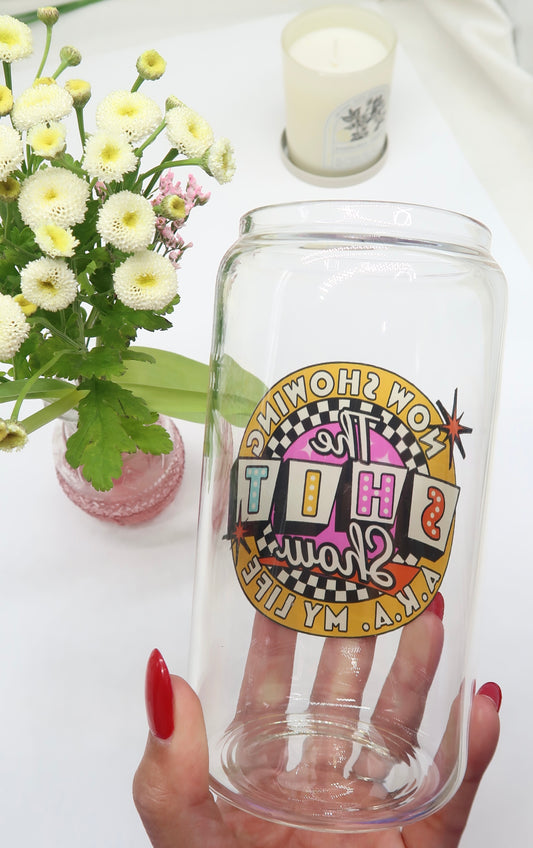 [ DOUBLE SIDED ] 16oz Glass Cups - Now Showing