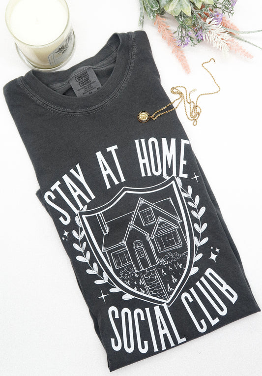 Stay At Home Social Club Tshirt (Pepper and Black)