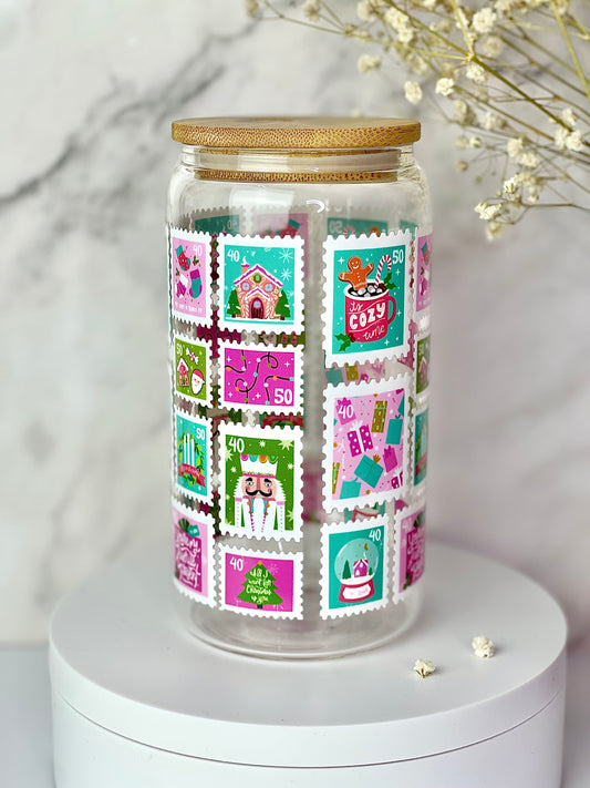 Holiday Express 16oz Glass Cups [Double Sided]